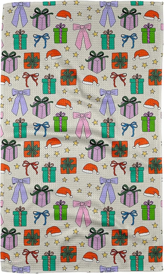 GEOMETRY Christmas Kitchen Towels Quick Dry Microfiber Premium Towel Wrapped Up 1 Pack