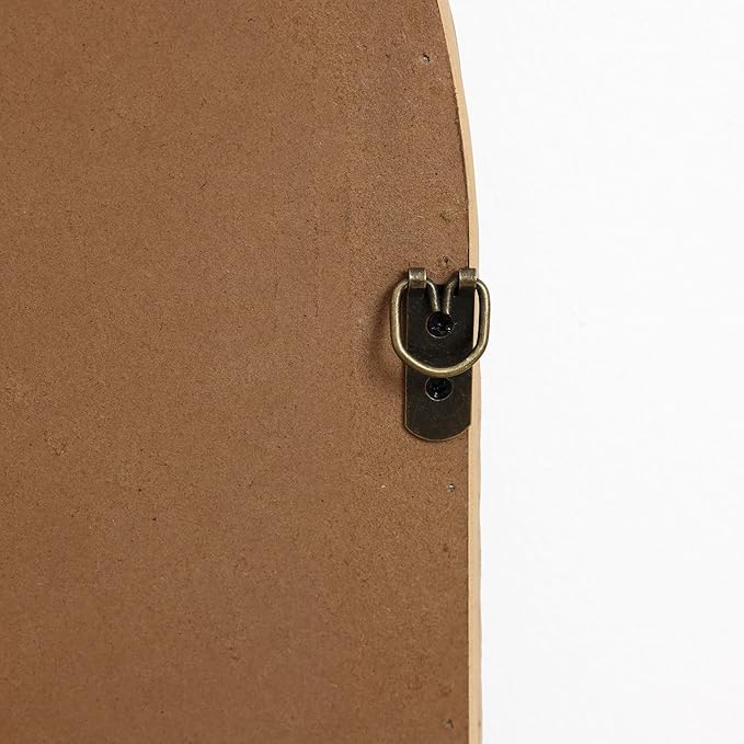 LuxenHome Arched Wall Mirror, 23.5"x35" Large Bamboo Framed Rattan Mirror for Bathroom, Entryway, Living Room, Nursery, Rustic Accent Farmhouse Home Decor Mirrors