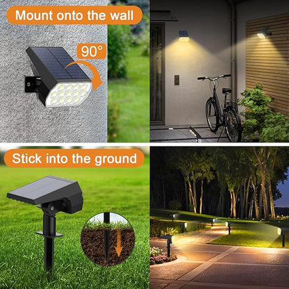 WELALO Solar Spot Lights Outdoor, [10 Pack/65 LED/3 Modes] 2-in-1 Solar Landscape Spotlights, Solar Powered Security Lights, IP68 Waterproof Wall Lights for Walkway Yard Garden Driveway(Warm White)