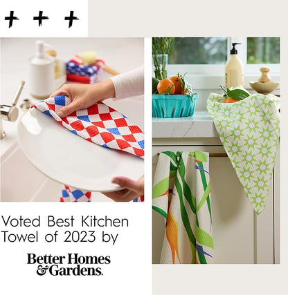 GEOMETRY Patriotic Kitchen Towels Quick Dry Microfiber Red White Blue Liberty Lines 4th of July Holiday