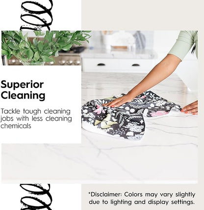 GEOMETRY Kitchen Tea Towels Quick Dry Microfiber Premium Towel Not Forgotten and Fiona Pretty Petals 2 Pack Set
