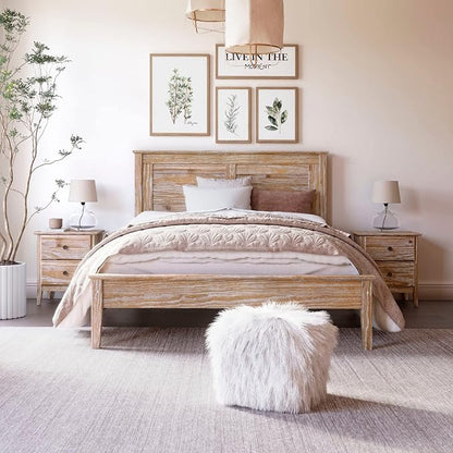 Grain Wood Furniture Greenport Solid Wood Platform Bed, Full Size, Brushed Driftwood