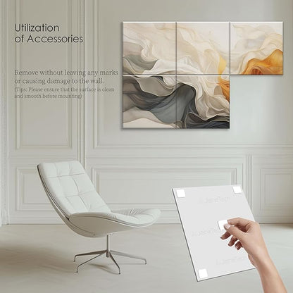 6-Pack Decorative Acoustic Panels, 72x48 Inch Large Sound Absorbing Wall Panels for Studio, Office, or Home – Easy to Install, Modern Noise Reduction Solution