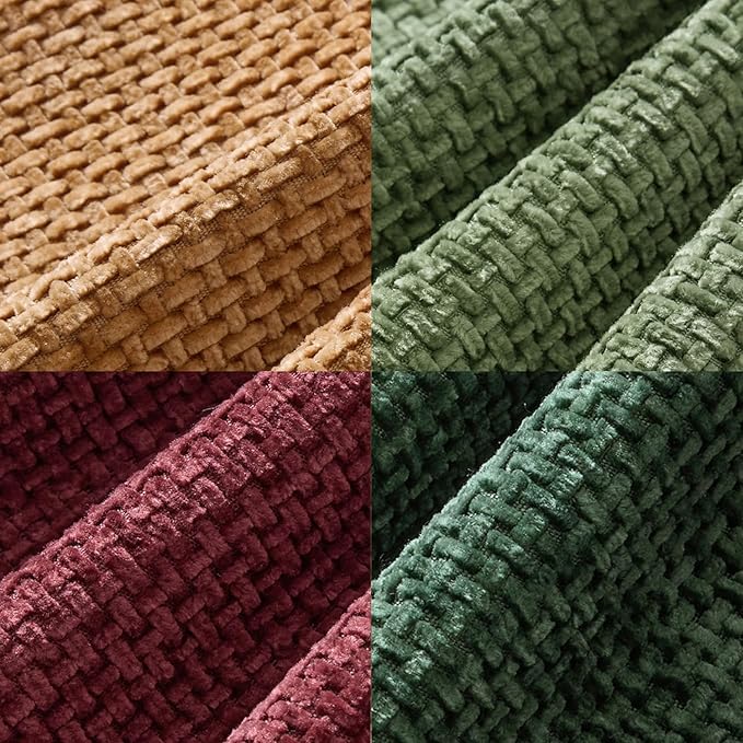 MIULEE Christmas Pack of 4 Throw Pillow Covers 18x18 Inch Christmas Dark Green Soft Decorative Chenille Pillow Covers Farmhouse Accent Cushion Cover for Boho Home Decor Bedroom Living Room