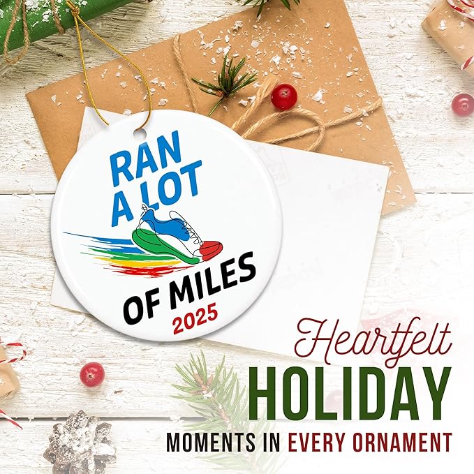 ZAGKOO Christmas Running Gifts for Women, Men - Running Ornament for Christmas Tree, Cross Country Gifts for Runners Women, Track Runner Female - Marathon Gift Ideas - Ceramic Ornament 2025 Decoration