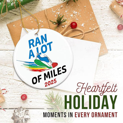 ZAGKOO Christmas Running Gifts for Women, Men - Running Ornament for Christmas Tree, Cross Country Gifts for Runners Women, Track Runner Female - Marathon Gift Ideas - Ceramic Ornament 2025 Decoration