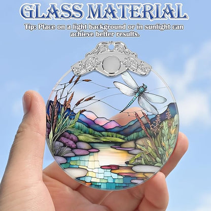 Dragonfly Stained Glass Ornament - Christmas Tree Decor, Gift Exchange Idea