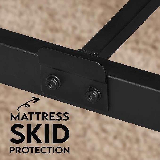 Golden Gate Beds Victorian Style Metal Platform Bed Frame with Antique Wrought Iron-Art Headboard and Footboard, Classic Cama Steel Mattress Foundation, No Box Spring Needed, California King, Black