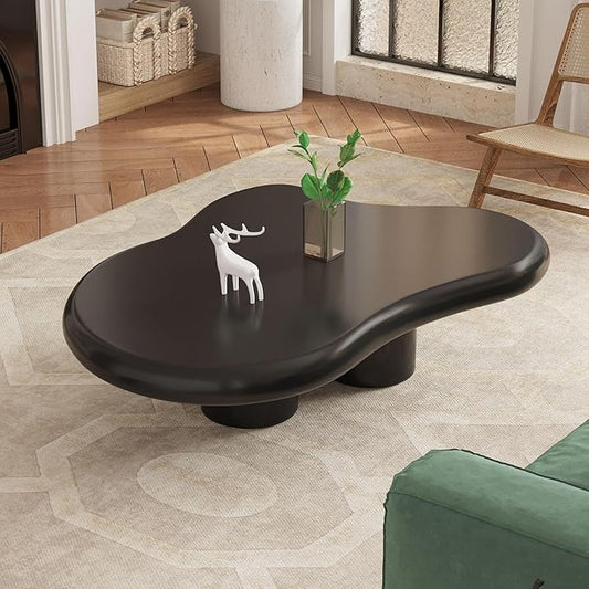 Cloud Coffee Table, Unique Irregular Shape, Modern Cute Living Room Fashion Coffee Table, Black