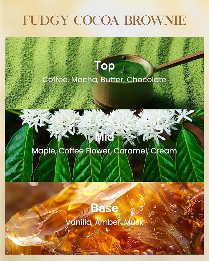 M&SENSE Fudgy Cocoa Brownie Scented Candle 35oz 150H Burn Time Long Lasting, 3-Wick Natural Aromatherapy Fall Winter Candle, Home Fragrance Housewarming Christmas Thanksgiving Festival Gifts