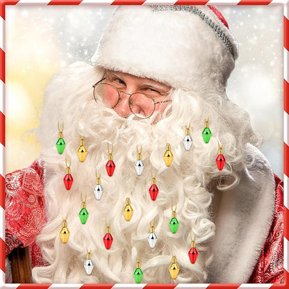 Jansun 60PCS Christmas Mini Light Bulb Balls Ornaments, Miniature Xmas Tree Hanging Decorations Small Vintage Glitter Lightbulb Balls for Holiday Party Outdoor Indoor DIY Craft Decor Supplies