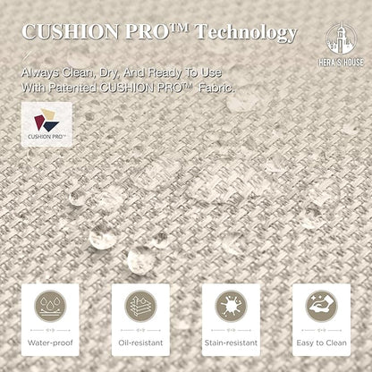 HERA'S HOUSE 9 Pieces Patio Table and Chairs Set, Outdoor Dining Set for 8, 8 x Cushioned Rattan Patio Chairs and 1 x Extendable Dining Table, Outdoor Rattan Dining Table Set for Lawn Garden Backyard