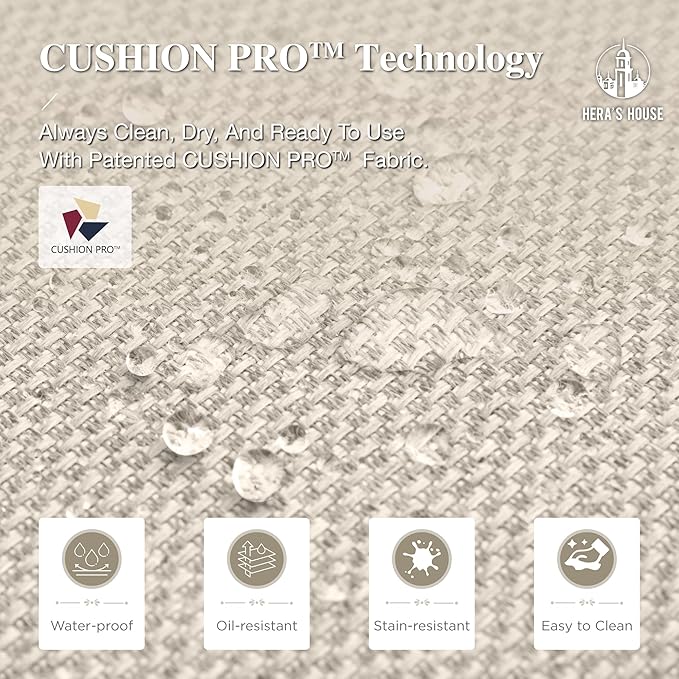 HERA'S HOUSE 5 Pieces Patio Dining Set, 4 x Woven Rattan Outdoor Dining Chairs with Cushions, 42" Metal Round Dining Table, Patio Table and Chairs Set for Lawn Garden Backyard Deck