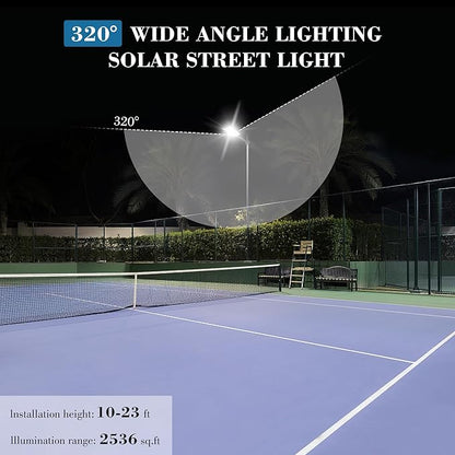 11000W Solar Street Lights - Wide Angle Solar Lights Outdoor Motion Sensor, Commercial Parking Lot Light Dusk to Dawn, 7000K LED Street Light IP66 Waterproof with Remote Control (1Pack)