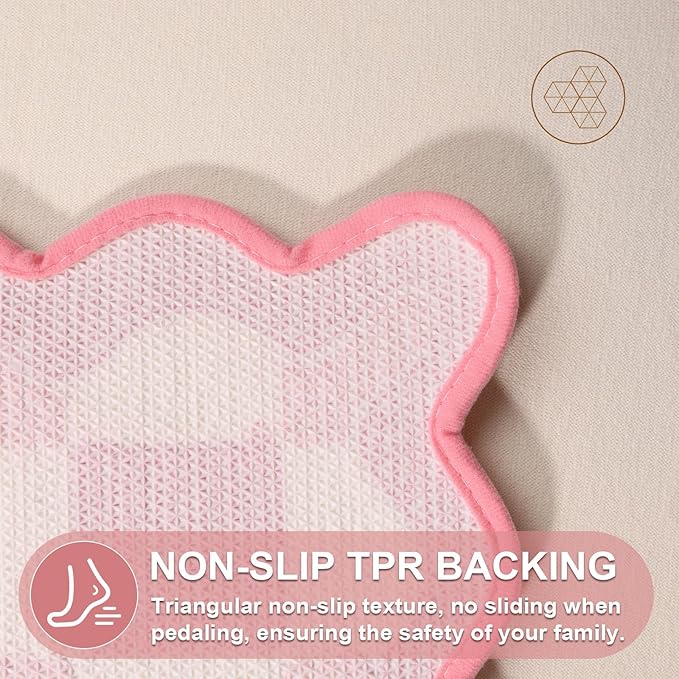 ORTIGIA Cute Pink Checkered Scalloped Bath Mat, Fun Plush Microfiber Bathroom Rugs Non Slip Washable Quick Dry Absorbent, Bath Rug for Shower Stall Vanities Kitchen Floor Entrance, 20x32