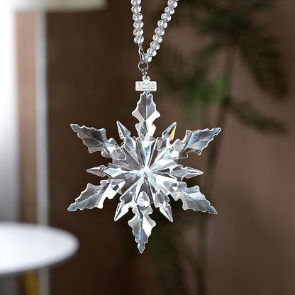2025 Annual Christmas Ornaments Crystal Snowflake Star - Christmas Tree Ornaments Pendant Crystal Sun Catcher Home Hanging Decor
