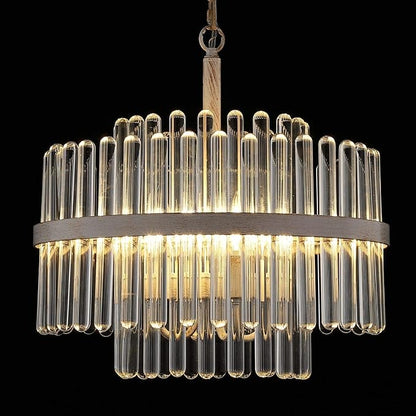 Q&S Modern Crystal Chandeliers for Dining Room,Round Glass Chandelier 4-Lights for Living Room Kitchen Island Entryway Foyer Stairway UL Listed