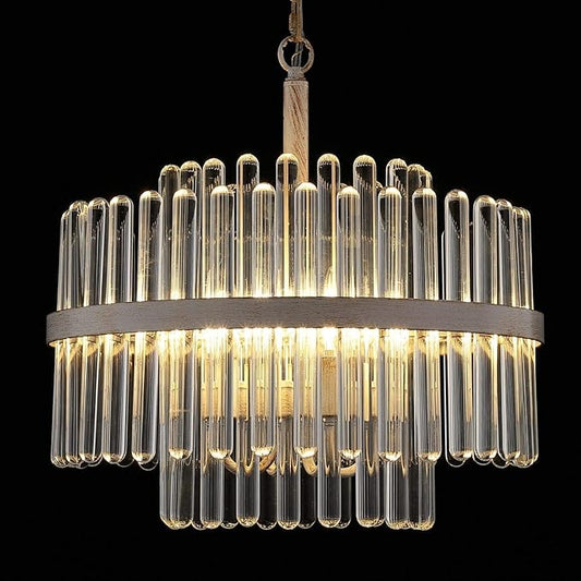 Q&S Modern Crystal Chandeliers for Dining Room,Round Glass Chandelier 4-Lights for Living Room Kitchen Island Entryway Foyer Stairway UL Listed
