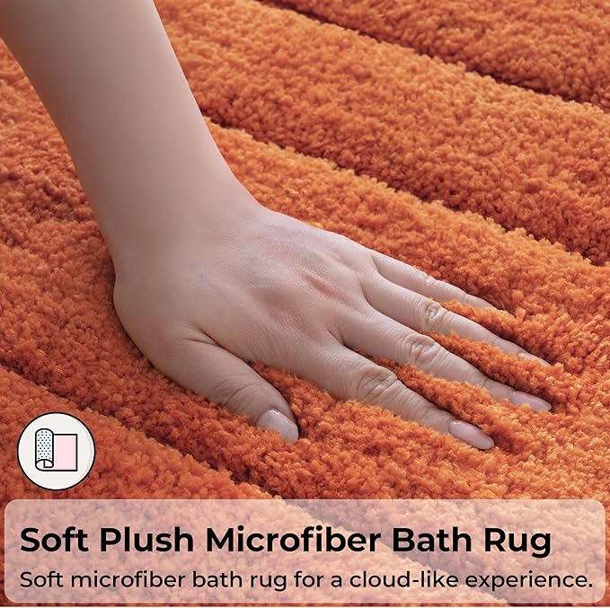 GRANNY SAYS Bathroom Rug Mat, Bath Mats for Bathroom Non-Slip, 24" x 36", Super Soft and Water Absorbent, Microfiber Bath Rugs, Machine Wash Dry, Large Bath Rugs for Floor, Terracotta