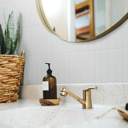 SMART TILES Peel and Stick Backsplash - 5 Sheets of 11.43" x 9" - 3D Adhesive Peel and Stick Tile Backsplash for Kitchen, Bathroom, Wall Tile