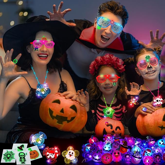 Halloween Party Favors for Kids, 72 Pack Glow in the Dark Toys Bulk Halloween Toys for Girl Boy School Classroom Goodies Bags Fillers Party Supplies Trick or Treats Gifts