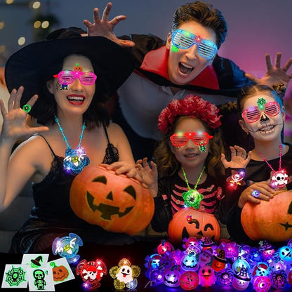 Halloween Party Favors for Kids, 72 Pack Glow in the Dark Toys Bulk Halloween Toys for Girl Boy School Classroom Goodies Bags Fillers Party Supplies Trick or Treats Gifts
