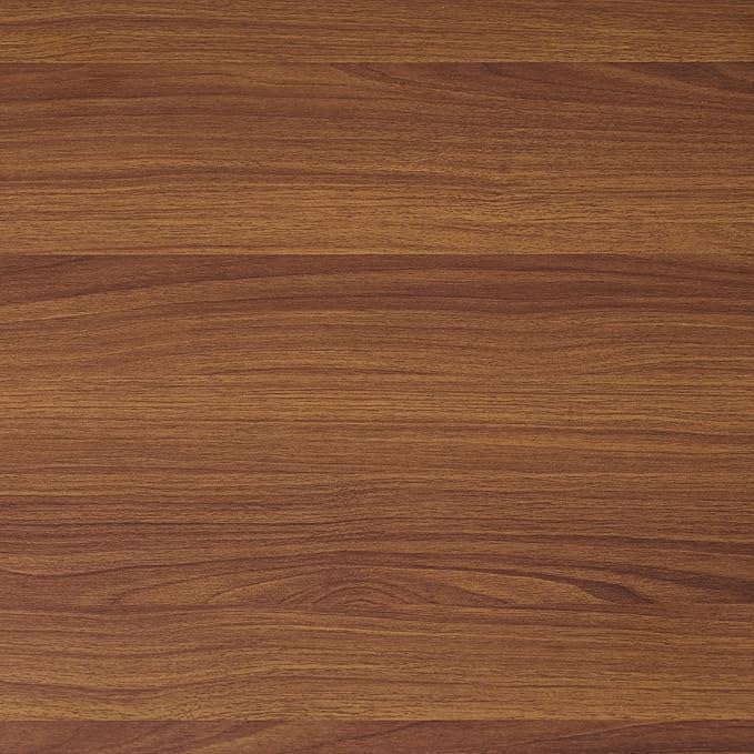 Rectangle Coffee Table, Mid-Century Modern Design, L41 W21 x H17, for Living Room, 2-Tier Structure, Amber Glass Top and Walnut MDF Shelf, Sleek Conical Metal Legs with Gold Finish