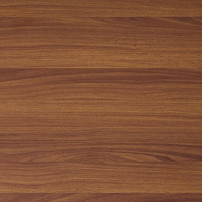 Rectangle Coffee Table, Mid-Century Modern Design, L41 W21 x H17, for Living Room, 2-Tier Structure, Amber Glass Top and Walnut MDF Shelf, Sleek Conical Metal Legs with Gold Finish