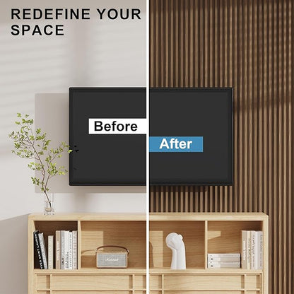 8-Pack WPC Wood Panels for Wall - 96 x 6.6 Inch 3D Acoustic Wall Panels, Water-Proof and Easy Installation, Accent Slat Wall Paneling for Living Room, Office, Walnut