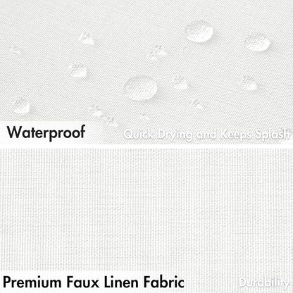 MIULEE White Scalloped Shower Curtain Linen Textured with 12 Metal Hooks Cute Heavy Duty Washable Waterproof Thick Cloth Shower Curtains with Black Border for Bathroom Hotel Bathtub,W72*L72