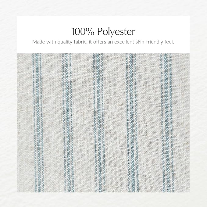 EcoHarbor Living 3-Seater Couch, Stripe 81" Mid-Century Modern Upholstered Sofa with Armrests, Stripe Couches for Living Room, Bedroom, Office, Apartment, Blue