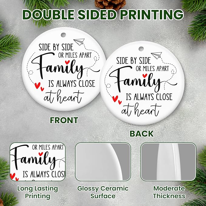 Christmas for Women Men - Ceramic Christmas Ornaments 2025 for Tree Decorations - Family Long Distance Gifts for Mom Dad, Gift for Sister Brother, Grandma Grandpa Gift Ideas