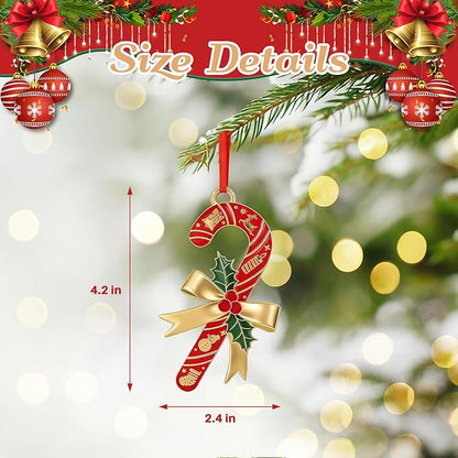 Candy Cane Christmas Ornaments 2025 for Holiday Party Decor, Metal Ornament for Home, Xmas Gift Cute Tree Decorations
