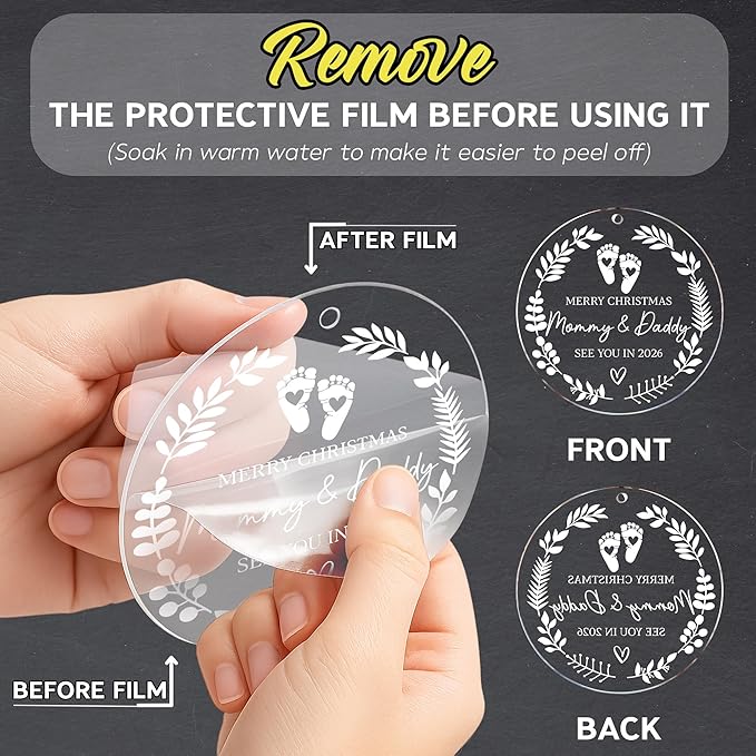 Merry Christmas Mommy & Daddy 2026 Ornament - Expecting Baby Ornament Xmas Gifts - Pregnancy Announcement for Husband, Grandparents, Family, Aunt - Expecting Parents to Be Unique Gifts