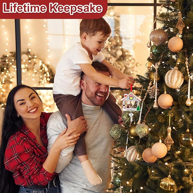 COCHIE 2025 First Christmas in Our New Home Photo Frame Ornament for Tree Stocking Hanging Decorations, Personalized Xmas Gifts, Housewarming Gift Picture Frame Christmas Keepsake (New Home)