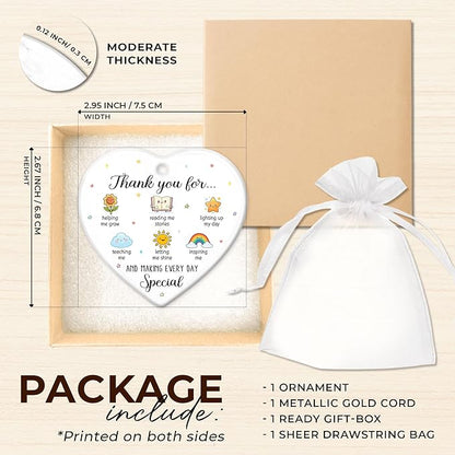 ZAGKOO Teacher Ornament - Christmas Teacher Gifts for Women, Men - First Day Ideas for New Teachers, Daycare, Preschool, Kindergarten - Thank You Appreciation Keepsake, Retirement, End of Year