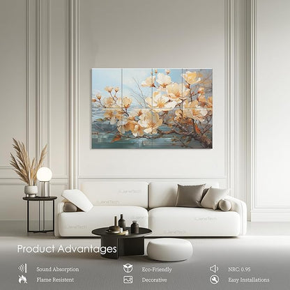 8 Pack Art Acoustic Panels 48x32 Inches Sound Absorbing Panels Acoustic Treatment for Studios, Offices, Theaters, Adhesive Included