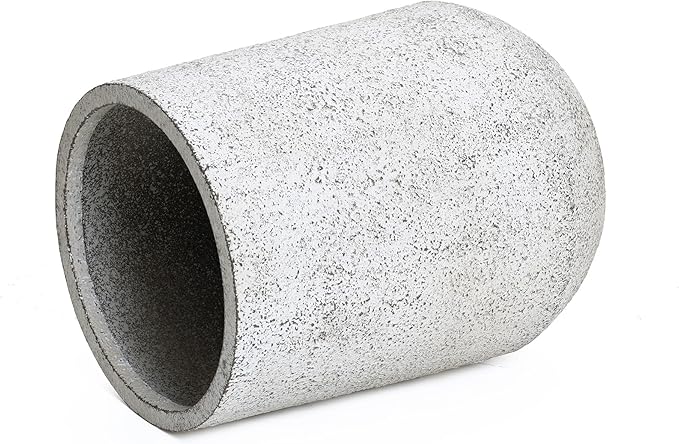 LuxenHome 16" H Round Tall Planter, Large Outdoor Indoor Plant Pot with Drainage Hole and Rubber Plug, Modern Speckled Gray Textured Tapered Flower Pot, Concrete Planter Pot for Home Garden Patio