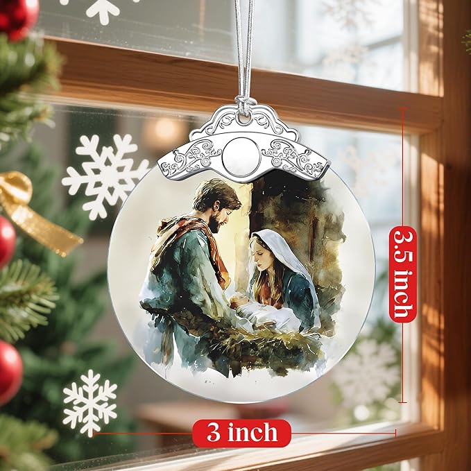 Nativity Christmas Ornament, Religious Ornament, Jesus Mary Joseph, Christian Christmas Decoration, Unique Faith Gift, Religious Gifts, Christian Gifts, Gift Idea