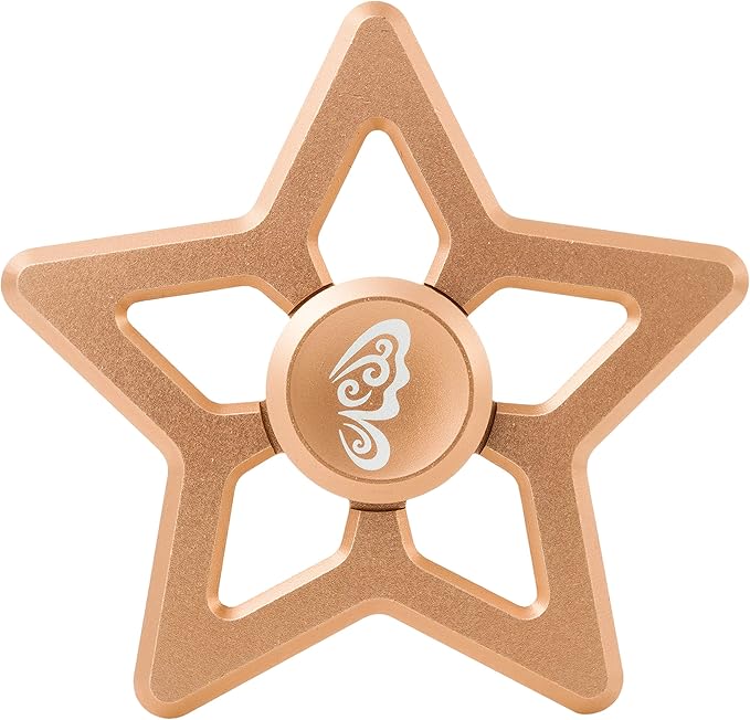 Matashi Rose Gold Hanging Christmas Tree Star Ornament Crystals, Christmas Decorations for Holiday Wedding Party Decoration, Tree Ornaments, Shiny, Metal Finish, Ribbons Included