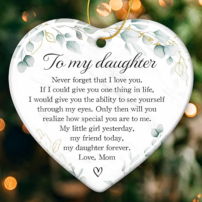 ZAGKOO Daughters Gifts from Mom - Gifts for Daughters Christmas Ornament 2025 - Mother and Daughter, Inspirational to My Daughter Keepsake Ornament - Christmas Tree Decorations