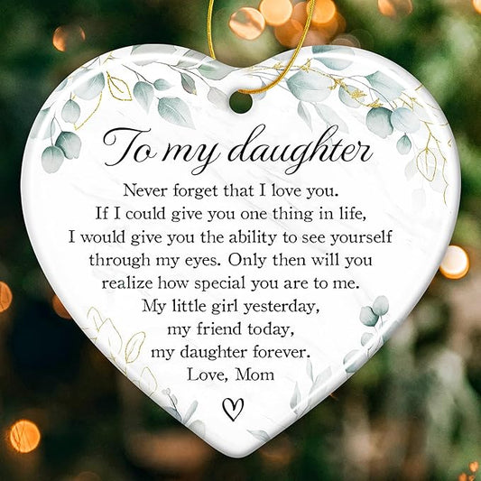 ZAGKOO Daughters Gifts from Mom - Gifts for Daughters Christmas Ornament 2025 - Mother and Daughter, Inspirational to My Daughter Keepsake Ornament - Christmas Tree Decorations