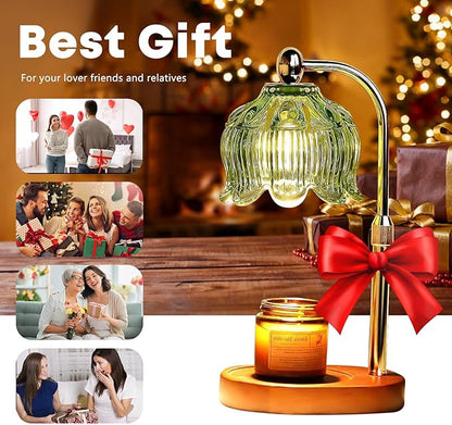 GEEZO Fragrance Candle Warmer Lamp，Electric Candle Warmer with Timer & Dimmer，Mom Christmas Birthday Gifts for Women, House Warming Gifts New Home Bedroom Decor