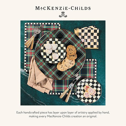 MACKENZIE-CHILDS Set of 4 Cork-Back Placemats, Hard-Finish Table Mats, Tartan Black