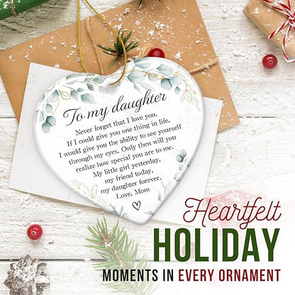 ZAGKOO Daughters Gifts from Mom - Gifts for Daughters Christmas Ornament 2025 - Mother and Daughter, Inspirational to My Daughter Keepsake Ornament - Christmas Tree Decorations