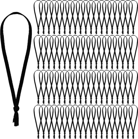 JUNEBRUSHS 300Pcs Christmas Ornament Ribbon Hangers, Hand Tied String Ties Ornament Loops Thin Ribbon for Ornaments Christmas Tree Hanging Decoration Black