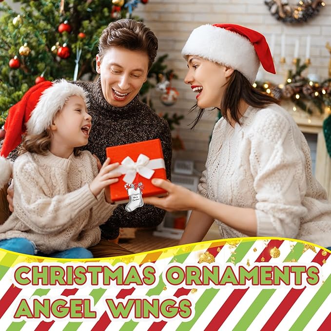 Zhengmy 8 Pieces Christmas Ornaments 2025 Solid Pewter Christmas Tree Ornament Metal Gnomes Santa Angel Snowman Hanging Craft Xmas Gifts with Red Bags(Vivid)