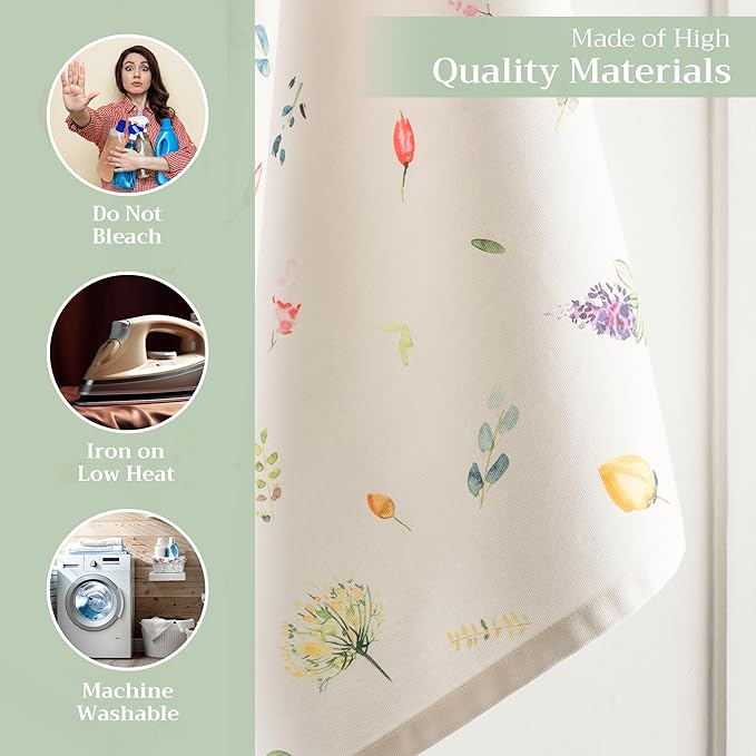Maison d'Hermine Dish Towels 100% Cotton Absorbent Botanical Fresh Set of 3 Spring Summer