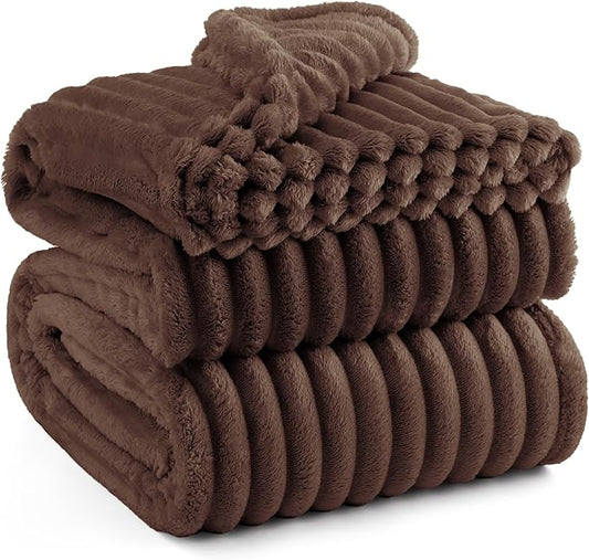 Bedsure GentleSoft Fondue Fudge California King Size Blanket for Bed - Cozy Soft Blankets for Women, Cute Small Fleece Throws for Girls, Birthday Gifts for Women, 102x96 Inches
