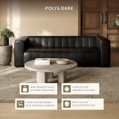 POLY & BARK Canale 86" Sofa in Onyx Black